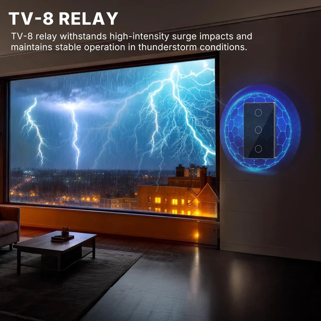 Alt view image 4 of 7 - AEOLISS 2.4GHz WiFi Smart Touch Wall Single Fire Smart Light Switch, Need Neutral Wire, Glass Panel Light Switch Work with Smart Life/Tuya App, Alexa and Google Home (Black 3 Gang)