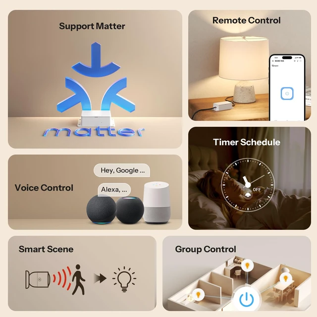 Alt view image 3 of 6 - SONOFF Basic-1GS Gen5 Matter Wi-Fi Smart Switch, Needs Neutral Wire, DIY Smart Home Automation Module, Compatible with Apple Home, Alexa & Google Assistant, No Hub Required, White, 4 Pack