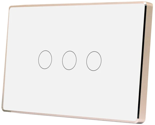 Main image of TOZENVAN Energy Monitoring Smart Switch, Neutral Required, White 3 Button | Energy Monitoring, 4.65 x 2.83 x 1.26 Inches, 2.5D Tempered Glass Panel, Aluminum Frame, Neutral Required, 600W per Button