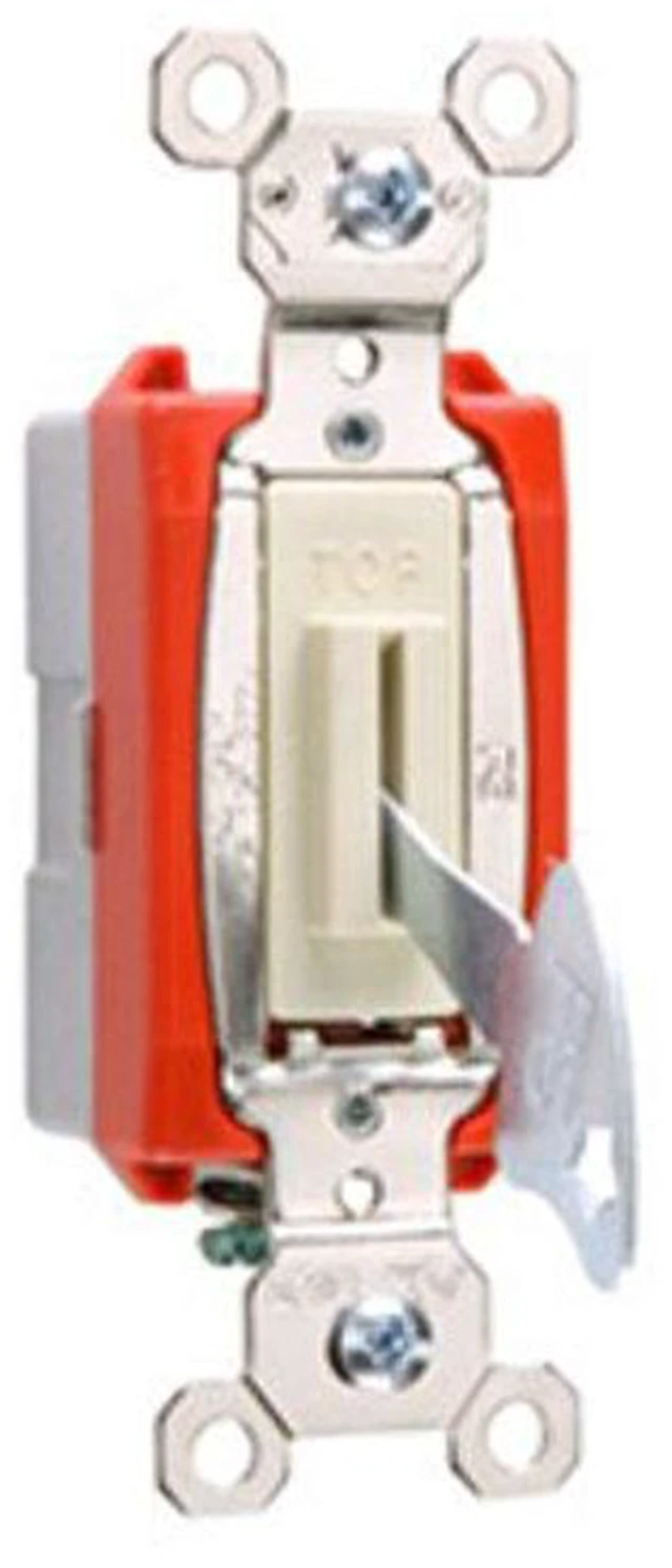 Main image of Legrand Pass & Seymour PS20AC1IL 20 Amp 120/277V Industrial Extra Heavy-Duty Specification Grade Locking Toggle Switch, Single Pole, Back and Side Wire, Ivory (1 Count)