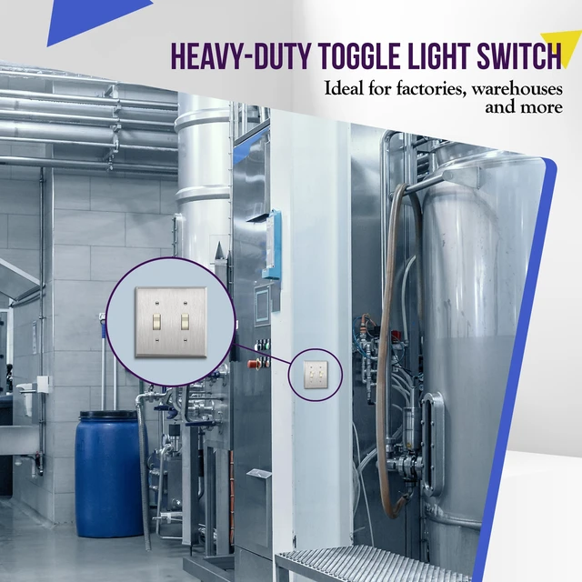 Alt view image 4 of 7 - ENERLITES 20 Amp Commercial Toggle Light Switch, 4 Way, Light Almond | Heavy-duty build, oversized hardware, high-power rated, commercial/industrial use, UL Listed, easy installation, 1 Pack
