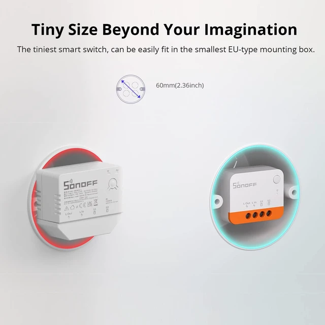 Alt view image 3 of 7 - SONOFF Zigbee Smart Light Switch, No Neutral, Hub Required, 2-Way Interruptor Inteligente, Voice Control with Alexa, Google Home and SmartThings, ZBMINIL2 2 Pack