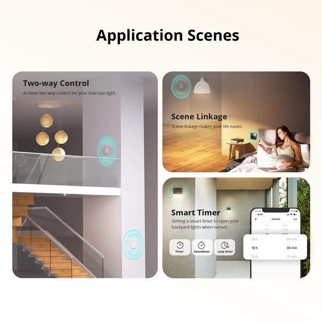 Alt view image 5 of 7 - SONOFF Zigbee Smart Light Switch, No Neutral, Hub Required, 2-Way Interruptor Inteligente, Voice Control with Alexa, Google Home and SmartThings, ZBMINIL2 2 Pack