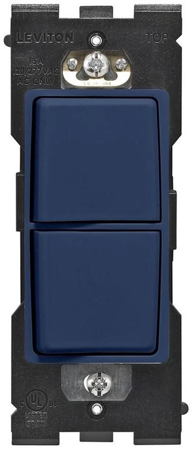Main image of Leviton Renu Single Pole Combination Switch, 15-Amp, 120/277VAC, RE634-RN, Rich Navy