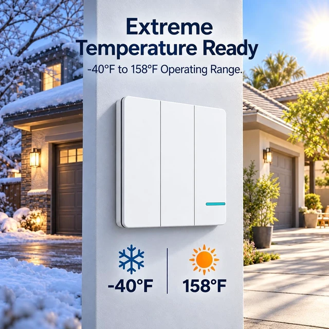 Alt view image 6 of 7 - Thinkbee 3 Gang Wireless Light Switch Kit, RF Remote with Mini Receiver | 3-Zone Lighting Control, 1000W LED Load, IP66 Waterproof, 656ft Indoor RF Range, for Living Room, Garage, Workshop & Office