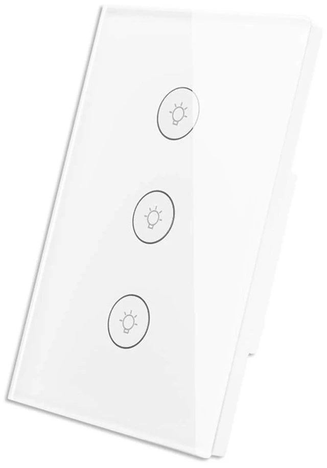 Main image of MOES WiFi Smart Wall Touch Light Switch Glass Panel Wireless Remote Control by Mobile APP Anywhere Compatible with Alexa,Timing Function No Hub Required (Wall Switch 3 Gang)