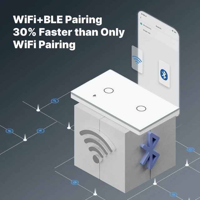 Alt view image 5 of 6 - MOES 2nd Gen WiFi Smart Touch Light Switch, Work with Alexa Google, 2 Gang | 2nd Gen Touch Glass Panel, WiFi Smart No Hub, Voice Alexa Google, Multi-Control, Timer Away Schedule, Neutral Wire 10A