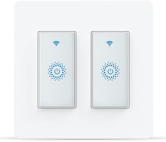 Main image of Milfra Smart Switch, Smart Light Touch Switch 2 Gang, Double Smart WiFi Light Switches, Smart Switch 2 Gang Compatible with Alexa and Google Home, Neutral Wire Needed, No hub Required (2Gang)