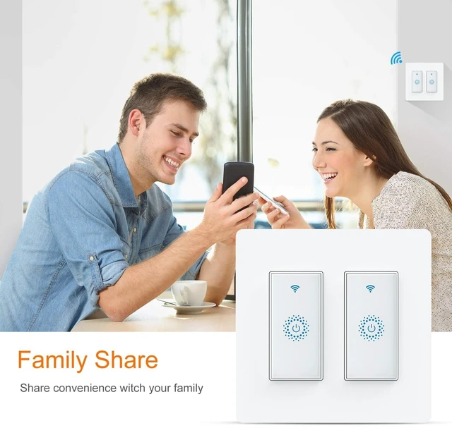 Alt view image 4 of 7 - Milfra Smart Switch, Smart Light Touch Switch 2 Gang, Double Smart WiFi Light Switches, Smart Switch 2 Gang Compatible with Alexa and Google Home, Neutral Wire Needed, No hub Required (2Gang)