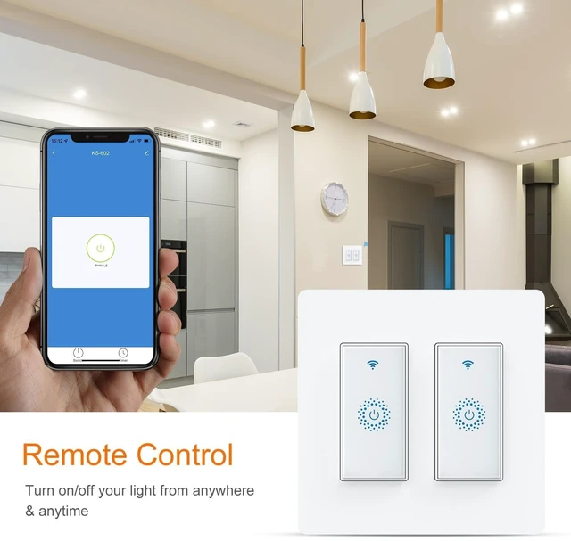 Alt view image 3 of 7 - Milfra Smart Switch, Smart Light Touch Switch 2 Gang, Double Smart WiFi Light Switches, Smart Switch 2 Gang Compatible with Alexa and Google Home, Neutral Wire Needed, No hub Required (2Gang)