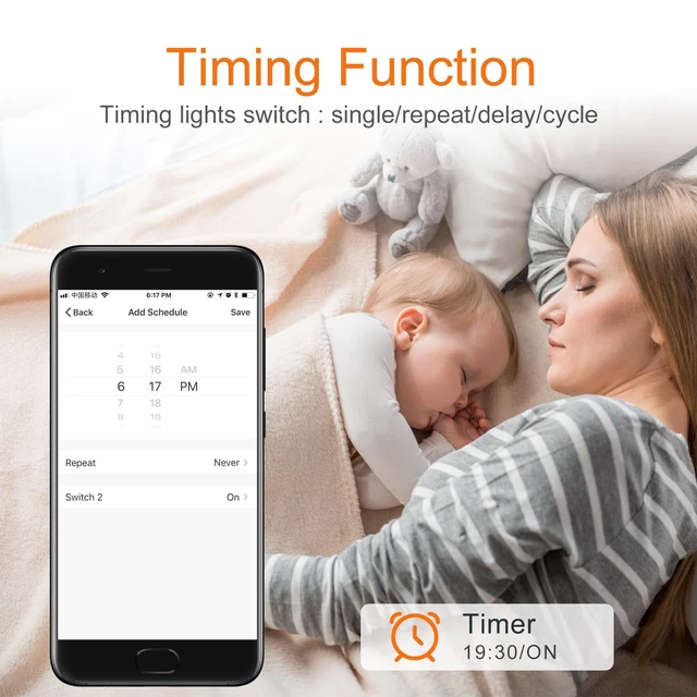 Alt view image 6 of 7 - Milfra Smart Switch, Smart Light Touch Switch 2 Gang, Double Smart WiFi Light Switches, Smart Switch 2 Gang Compatible with Alexa and Google Home, Neutral Wire Needed, No hub Required (2Gang)