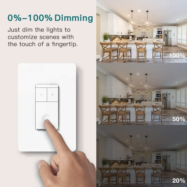 Alt view image 5 of 7 - TREATLIFE 3 Way Smart Dimmer Switch, Smart Switch Compatible with Alexa and Google Assistant, 2.4GHz WiFi Light Switch, Schedule, Neutral Wire Needed, No Hub Required, 1 Pack