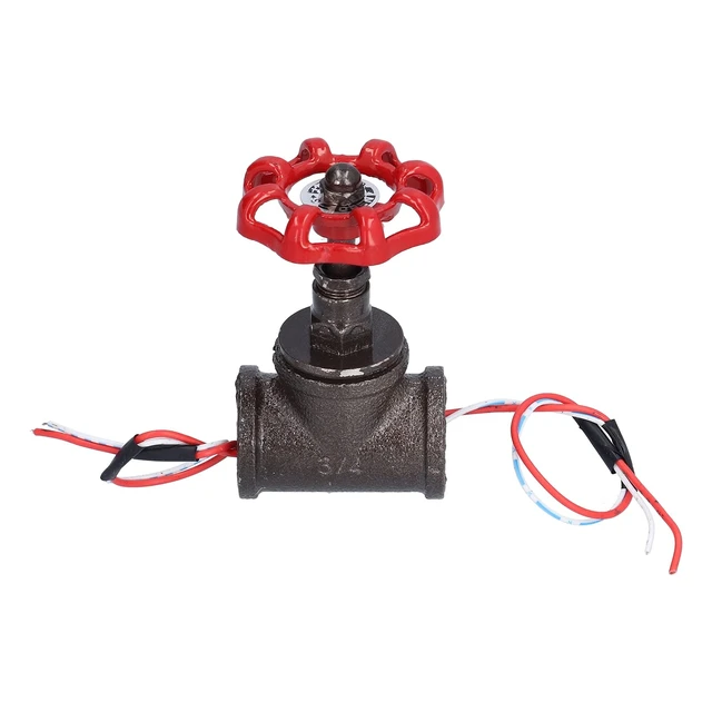 Alt view image 7 of 7 - Steampunk Lamp Switch Iron Rotating Valve 55x90mm | Red bronze iron finish, for pipe table lamps and DIY lighting, 3A 120V, quarter turn control, 3-4in type