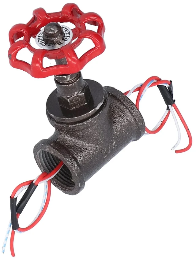 Alt view image 5 of 7 - Steampunk Lamp Switch Iron Rotating Valve 55x90mm | Red bronze iron finish, for pipe table lamps and DIY lighting, 3A 120V, quarter turn control, 3-4in type