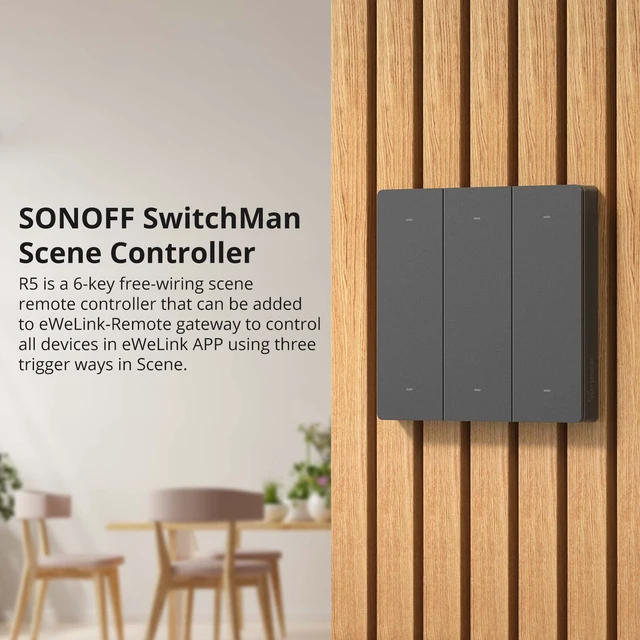Alt view image 2 of 7 - SONOFF Wireless Universal Scene Remote Control, Requires SONOFF Gateway, 6 Smart Switches, No Wiring Required, Multi-Channel Remote Control for Smart Home Automation, R5