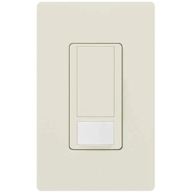 Alt view image 2 of 7 - Lutron Maestro Vacancy Motion Sensor Light Switch for Bathroom, Garage, Laundry Room, and Closet, for Any Light Bulbs, Auto Off Only, Single-Pole Only, No Neutral Required, MS-VPS2-LA, Light Almond