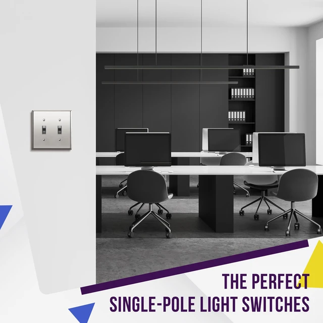 Alt view image 4 of 7 - ENERLITES 20 Amp Single Pole Toggle Light Switch, Commercial Grade, Gray | Impact-resistan polycarbonate & solid steel materials, commercial & residential use, 10 Pack, 20A, 120V/277VAC, UL Listed