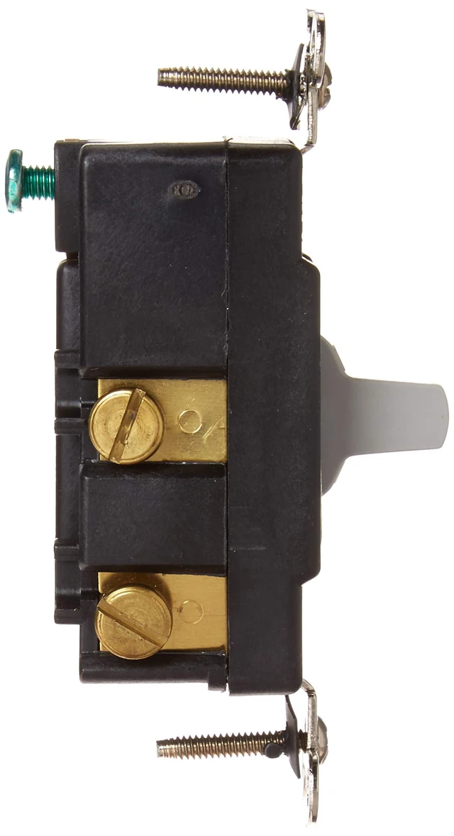 Alt view image 2 of 5 - Leviton 20 Amp, 120/277 Volt, Toggle, Double Throw, Center Off, Momentary Contact, Single-Pole AC Quiet Switch, Industrial Grade, Grounding, 1257-GY, Gray