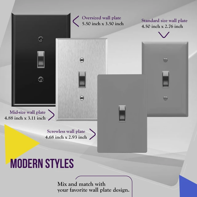Alt view image 7 of 7 - ENERLITES 20 Amp Single Pole Toggle Light Switch, Commercial Grade, Gray | Impact-resistan polycarbonate & solid steel materials, commercial & residential use, 10 Pack, 20A, 120V/277VAC, UL Listed