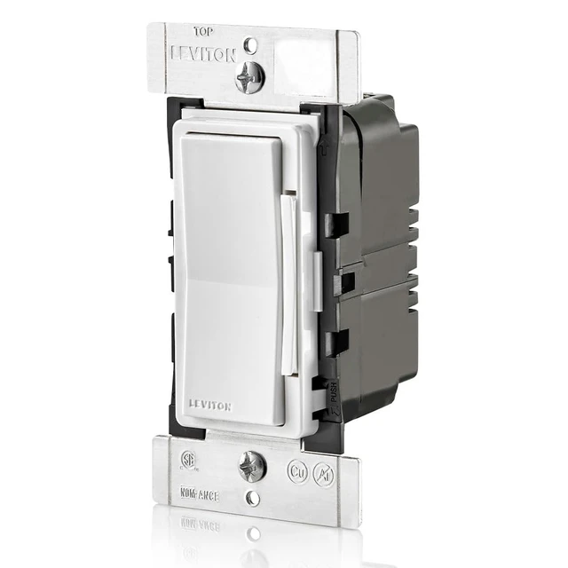 Alt view image 2 of 3 - Leviton Decora Digital Dimmer for Magnetic Low Voltage, DDM06-1LZ, White | Compatible with 600VA MLV, 300W LED, 600W incandescent and halogen, neutral wire required, single pole/3-way or more