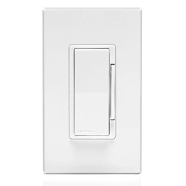 Alt view image 3 of 3 - Leviton Decora Digital Dimmer for Magnetic Low Voltage, DDM06-1LZ, White | Compatible with 600VA MLV, 300W LED, 600W incandescent and halogen, neutral wire required, single pole/3-way or more