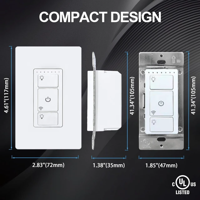 Alt view image 3 of 6 - Smart Light Switch 2 Gang, WiFi Smart Wall Switch, Inteligente Switch with Smart Life APP Control and Timing Function Compatible with Alexa, Neutral Wire Required, Single Pole
