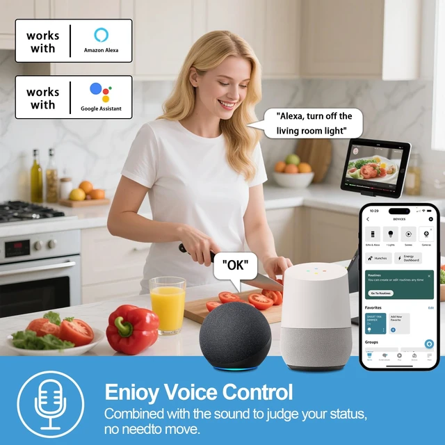 Alt view image 5 of 6 - Smart Light Switch 2 Gang, WiFi Smart Wall Switch, Inteligente Switch with Smart Life APP Control and Timing Function Compatible with Alexa, Neutral Wire Required, Single Pole