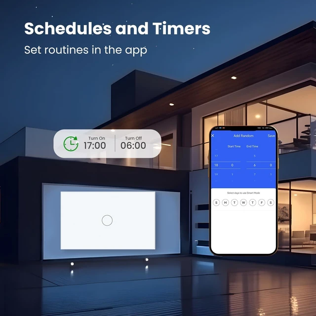 Alt view image 7 of 7 - LOUYSGEN Smart Light Switch,Neutral Wire Required,White 1 Button | 4.65 X 2.83 X 1.34 Inches,Only 2.4GHz Wi-Fi,Voice Control,APP Control,Tempered Glass Panel