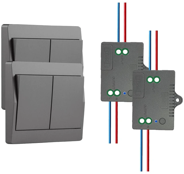Main image of Self-Powered Wireless Light Switch,Remote Control with 328ft Range | Kinetic Remote Wall Control Receiver Kit,Suitable for LED Lights, Ceiling Lighting Equipment,Fans