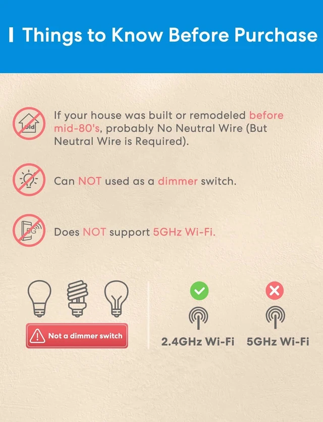 Alt view image 4 of 7 - meross Smart WiFi Switch, 3-Way/Single-Pole, HomeKit Compatible, 1 Pack | Neutral Wire Required, Scheduling & Automation, Remote & Voice Control, No Hub Needed, Works with Alexa, Google, Apple Home