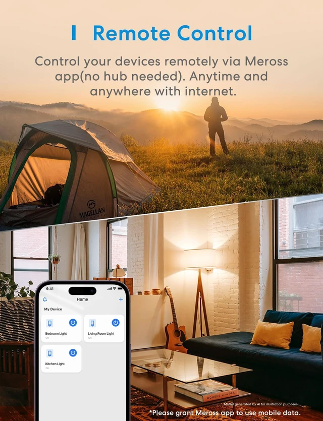 Alt view image 6 of 7 - meross Smart WiFi Switch, 3-Way/Single-Pole, HomeKit Compatible, 1 Pack | Neutral Wire Required, Scheduling & Automation, Remote & Voice Control, No Hub Needed, Works with Alexa, Google, Apple Home