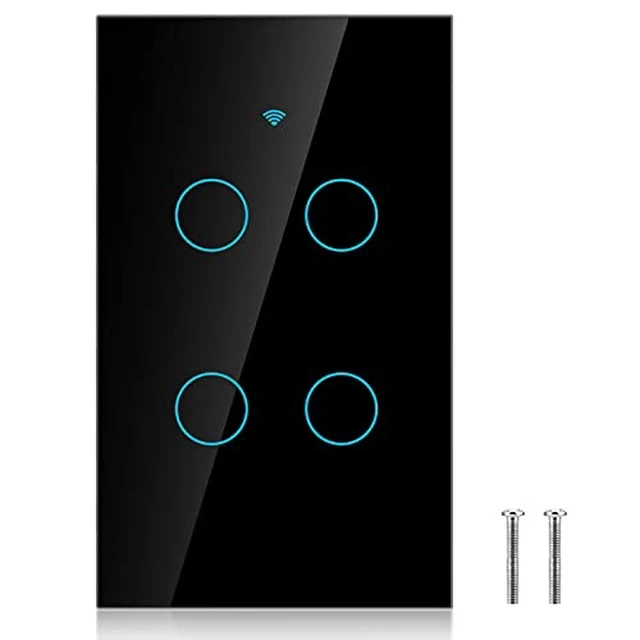 Alt view image 7 of 7 - Smart Light Switch Modern Day Light Switch, 4-Way LED Back-Lit Control Lighting from Anywhere - Easy in-Wall Installation - Compatible with , Home (US)(Black)