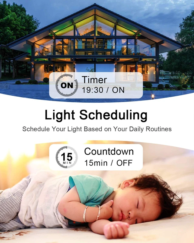 Alt view image 5 of 7 - Thinkbee Smart Light Switch 2.4GHz WiFi Wireless Switch Kit, 1000W LED Load | Compatible with Alexa, Google Assistant and IFTTT, Outdoor 984ft Indoor 656ft Remote Control, No Hub Required,Ceiling Lamp