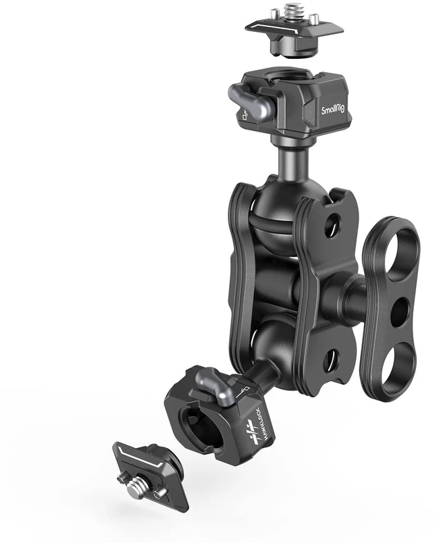 Main image of SmallRig Quick Release Ballhead Magic Arm 360° Rotation Articulating Arm | with 1/4" Screw, Drop-in HawkLock Camera Clamp for Field Monitor, Camera, Light, Max Load of 5kg, Aluminum Alloy - 3515C