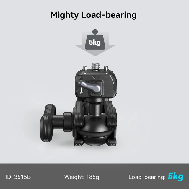 Alt view image 7 of 7 - SmallRig Quick Release Ballhead Magic Arm 360° Rotation Articulating Arm | with 1/4" Screw, Drop-in HawkLock Camera Clamp for Field Monitor, Camera, Light, Max Load of 5kg, Aluminum Alloy - 3515C