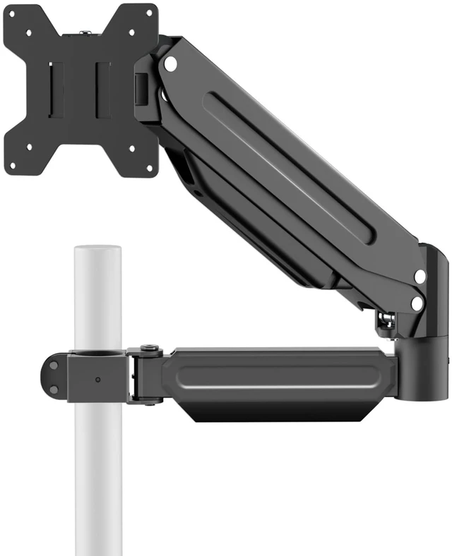 Main image of suptek Single Monitor Arm for Desk Mount Stand,Adjustable Monitor Arm for 17 to 32 inch Screen, Support Weight up to 22lbs, Mounting Holes 75x75mm to 100x100mm, ,Pneumatic Pole Mount Arm Black