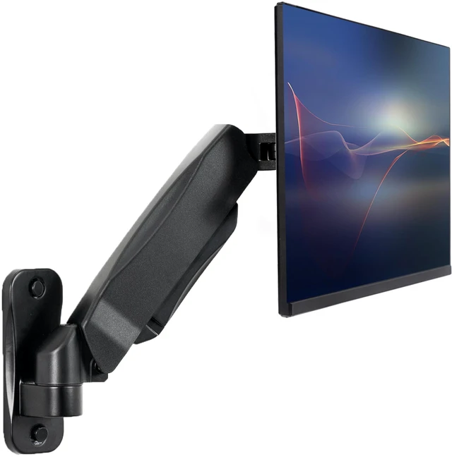 Main image of VIVO Black Single Monitor Wall Mount, Fits 17-32 in Screens, MOUNT-V001A | Height Adjustable, Powerful Pneumatic Lift, Full Motion Articulating Arm, Holds 19.8 lbs