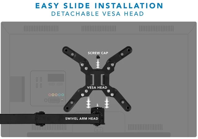 Alt view image 7 of 7 - Mount-It! Large Monitor Desk Mount, VESA 200, up to 42" | Full motion arm with clamp and grommet base fits large and ultrawide monitors.
