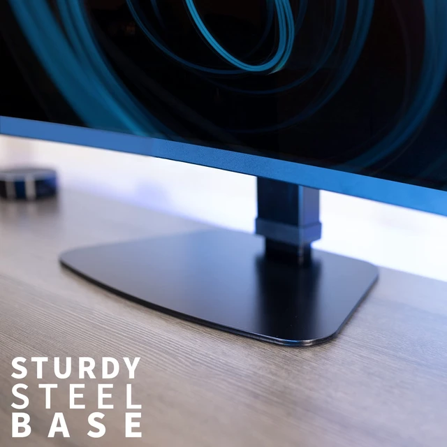 Alt view image 6 of 7 - Mechanical Free Standing Single Monitor Mount Desk Stand, Tall Height Adjustable Arm for Screens up to 32 inches, Black, STAND-V001V