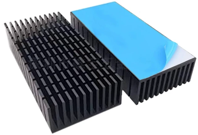Main image of Easycargo 2pcs 40mm Heatsink Kit 100mmx40mmx20mm + 3M8810 Thermal Conductive Adhesive Tape, Cooling Aluminium Heat Sink