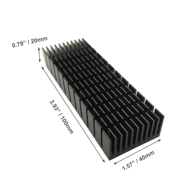 Alt view image 2 of 5 - Easycargo 2pcs 40mm Heatsink Kit 100mmx40mmx20mm + 3M8810 Thermal Conductive Adhesive Tape, Cooling Aluminium Heat Sink