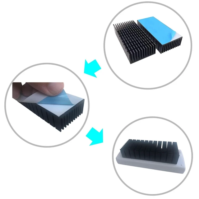 Alt view image 4 of 5 - Easycargo 2pcs 40mm Heatsink Kit 100mmx40mmx20mm + 3M8810 Thermal Conductive Adhesive Tape, Cooling Aluminium Heat Sink