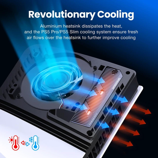 Alt view image 4 of 7 - GRAUGEAR PS5 Pro/Slim M.2 SSD Heatsink, Integrated Copper Heatpipe, Aluminum Fins, Graphite Copper Foil Thermal Film, Compatible with M.2 SSD Upgrade for PlayStation 5 Pro/Slim