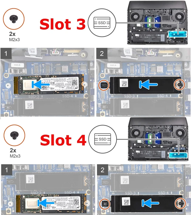 Alt view image 2 of 5 - Deal4GO 2280 M.2 SSD Heatsink Hard Drive Cover Heat Shield Fits Slot Three/Four for Dell Alienware Area-51m R2 03JTF8 3JTF8
