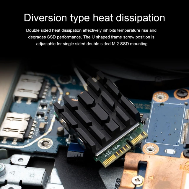 Alt view image 2 of 7 - M.2 2230 SSD Heatsink,PCIE NVME SSD Mg Aluminum Alloy Double Sided Heat Sink Cooler with Thermal Silicone Pad for Computer