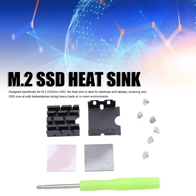 Alt view image 3 of 7 - M.2 2230 SSD Heatsink,PCIE NVME SSD Mg Aluminum Alloy Double Sided Heat Sink Cooler with Thermal Silicone Pad for Computer