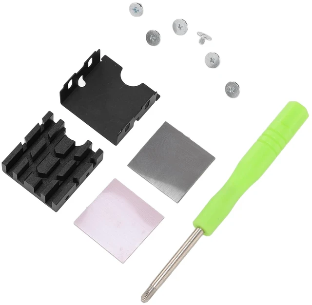 Main image of M.2 2230 SSD Heat Sink Cooler, Double Sided Heat Sink with Silicone Pad for Desktops and Laptops, Mg Aluminum Alloy, Black