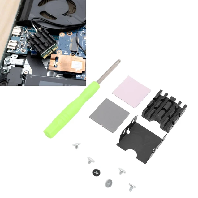 Alt view image 7 of 7 - M.2 2230 SSD Heat Sink Cooler, Double Sided Heat Sink with Silicone Pad for Desktops and Laptops, Mg Aluminum Alloy, Black