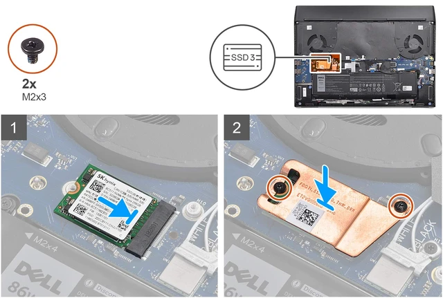 Alt view image 5 of 5 - Deal4GO 3rd Slot 2230 SSD M.2 Slot 3 Heatsink Cover Hard Drive Heat Thermal Shield YDKGW 0YDKGW for Dell Alienware M17 R3 M17 R4 Gaming Laptop