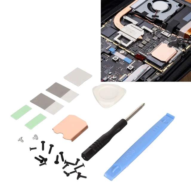 Alt view image 2 of 7 - Steam Deck SSD Heatsink Thermal Pad, M.2 2230 NVME SSD Copper Heat Sink Cooling Thermal Pastes Back Cover Opening Tools, Replacements Screwdriver Repair Kit for SSD